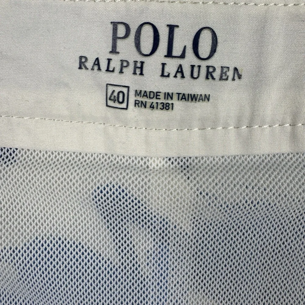 Polo Ralph Lauren Blue White Floral Swim Trunks Adjustable Side Tab Mesh Size 40